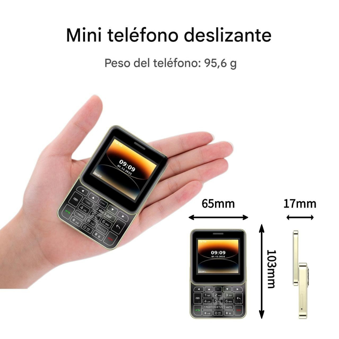 Mini Teléfono Móvil con Botón Deslizante